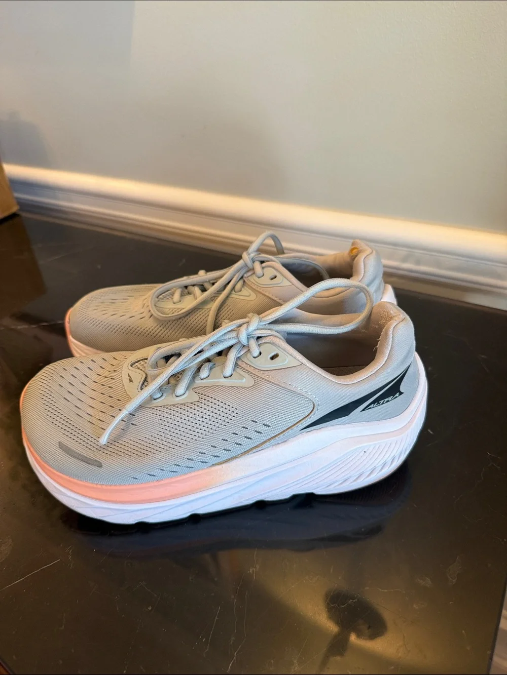 Altra Women’s Via Olympus 2 Light Athletic Shoes Grey with Peach Accent, 7.5